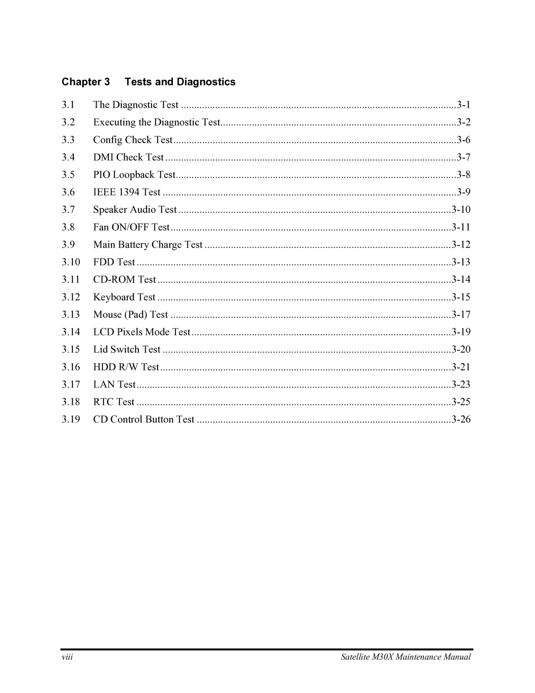 Toshiba Satellite M30X manual Tests and Diagnostics 