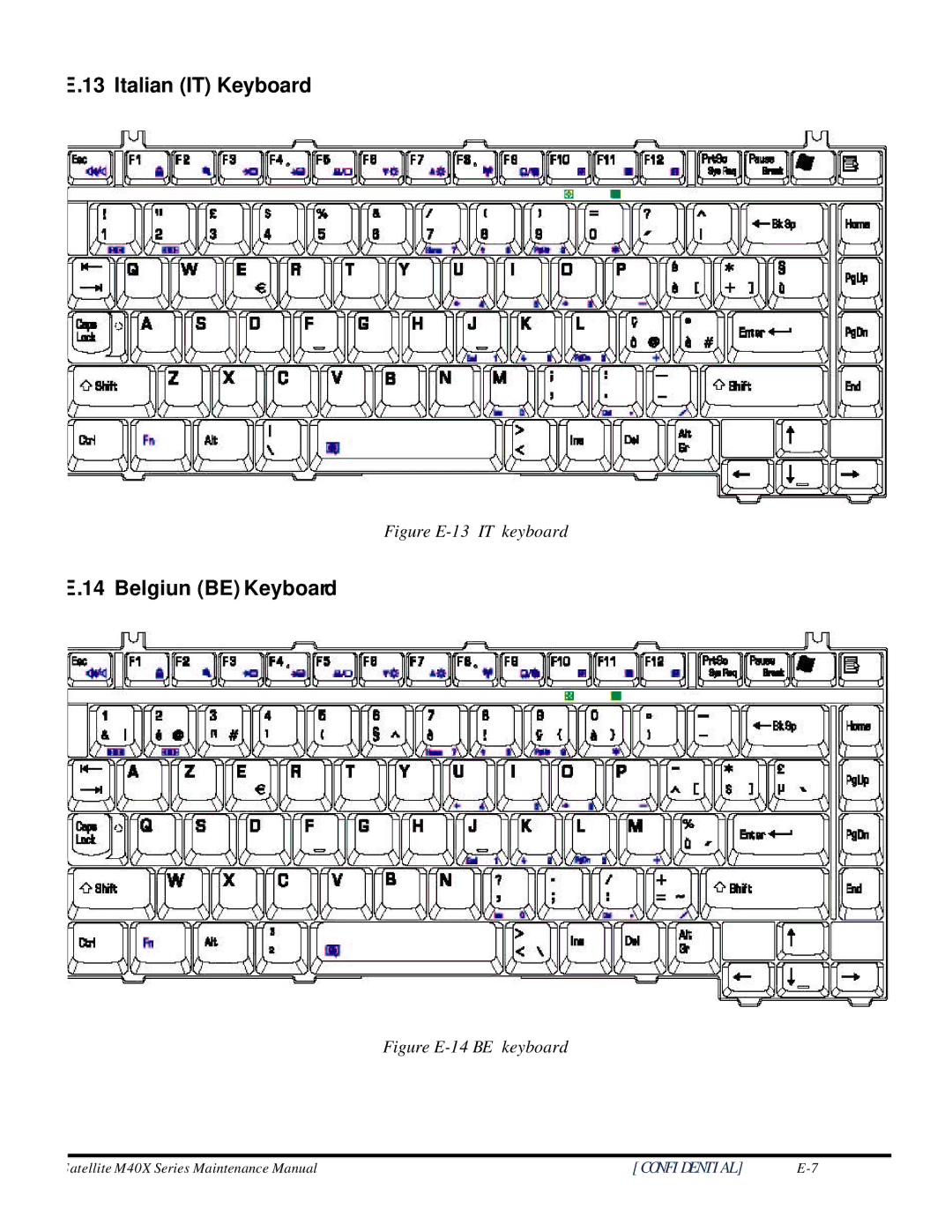 Toshiba Satellite M40X manual Italian IT Keyboard 