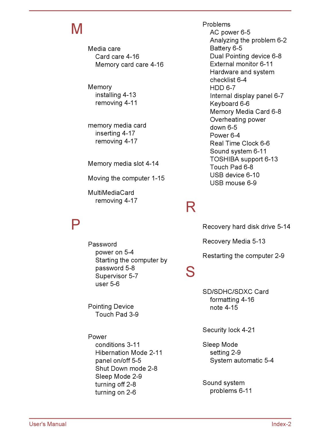 Toshiba Satellite Pro NB10-A/NB10t-A, satellite NB10-A/NB10t-A user manual Index-2 