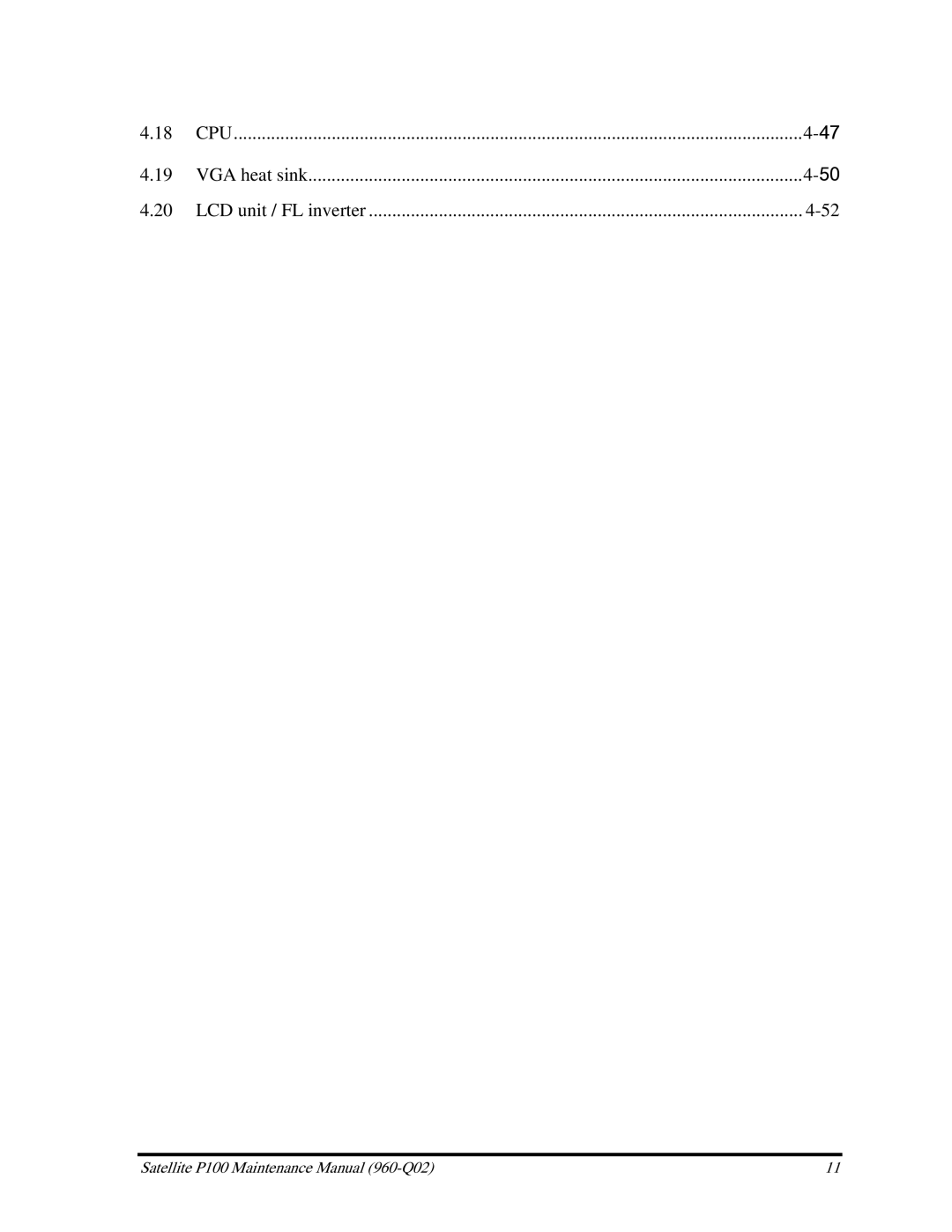 Toshiba satellite p100 manual Cpu 