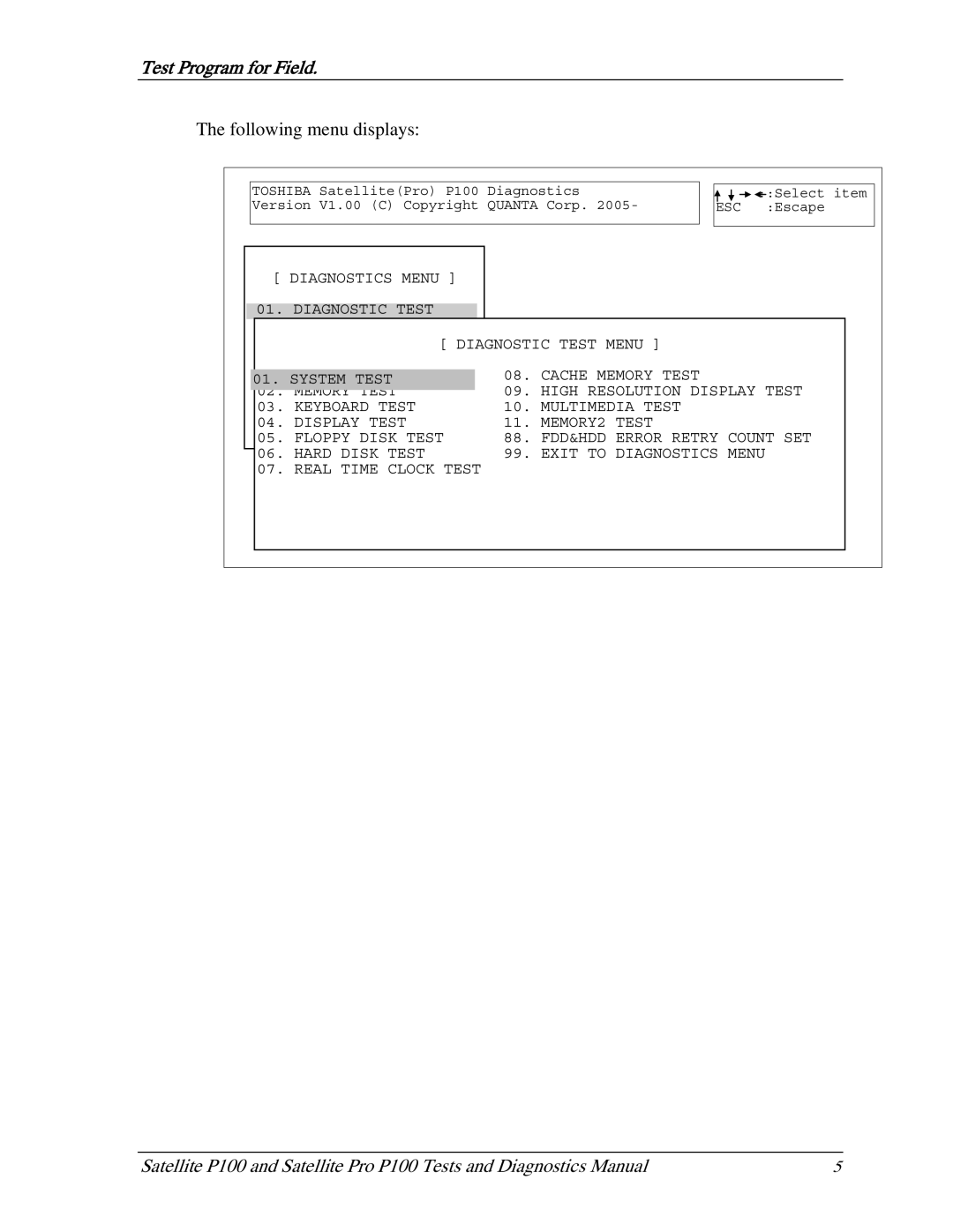 Toshiba satellite p100 manual Following menu displays 