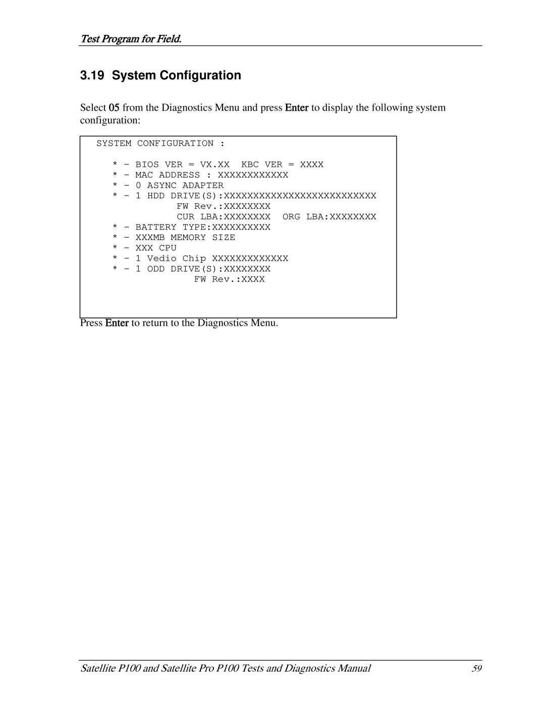 Toshiba satellite p100 manual System Configuration 