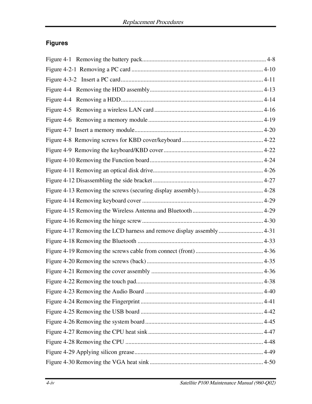 Toshiba satellite p100 manual Figures 