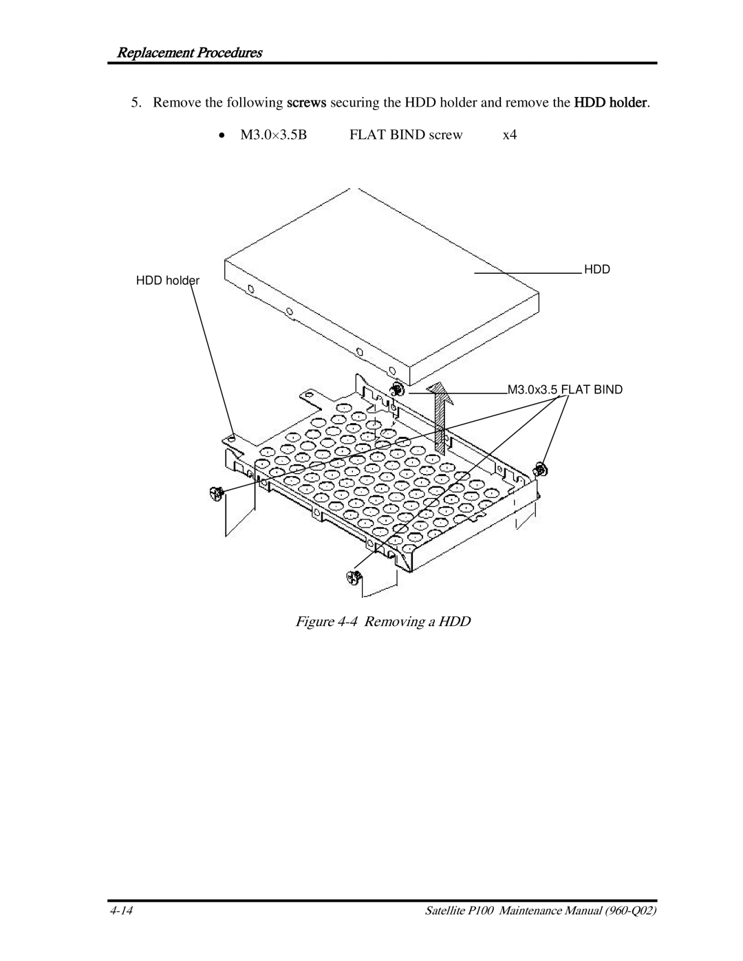 Toshiba satellite p100 manual Removing a HDD 