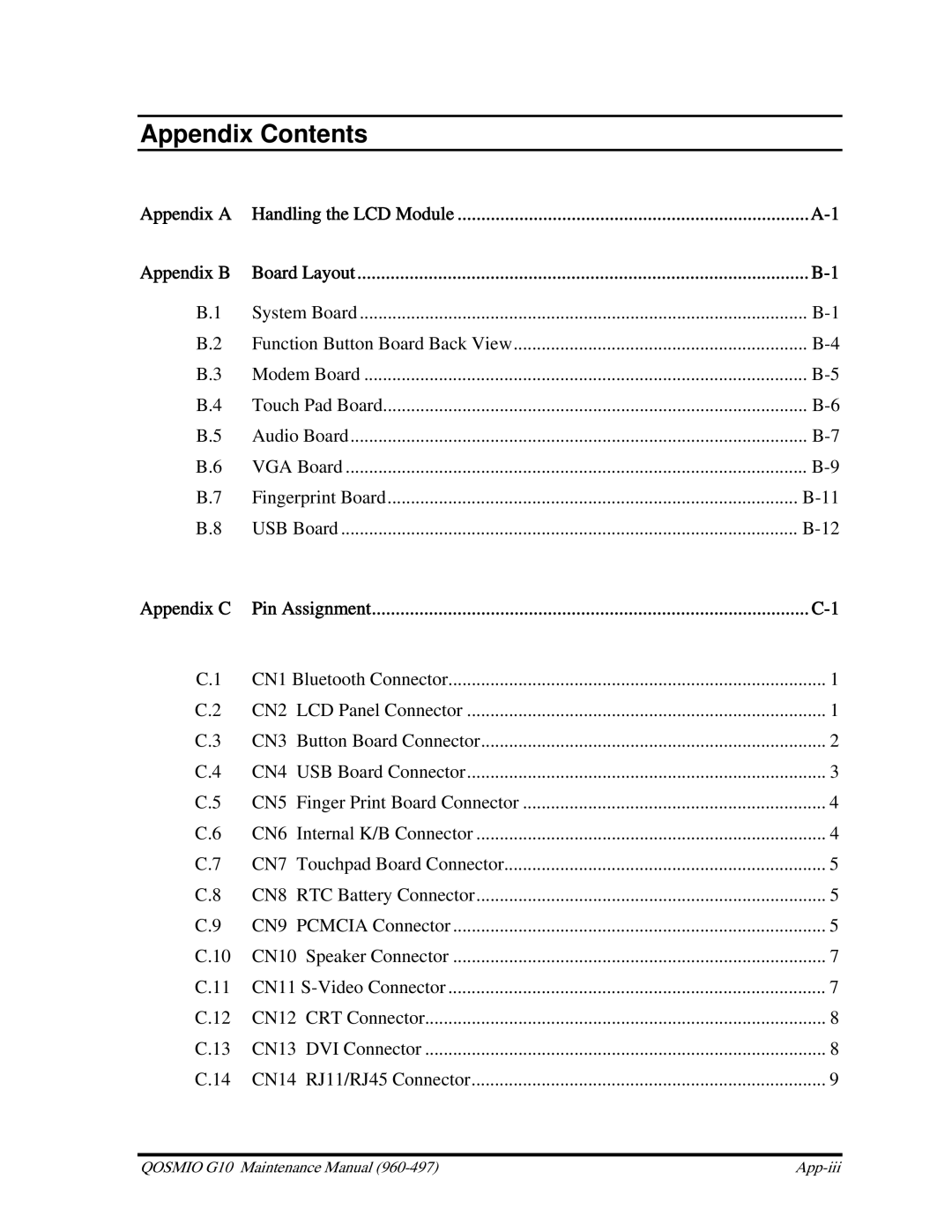 Toshiba satellite p100 manual Appendix Contents 