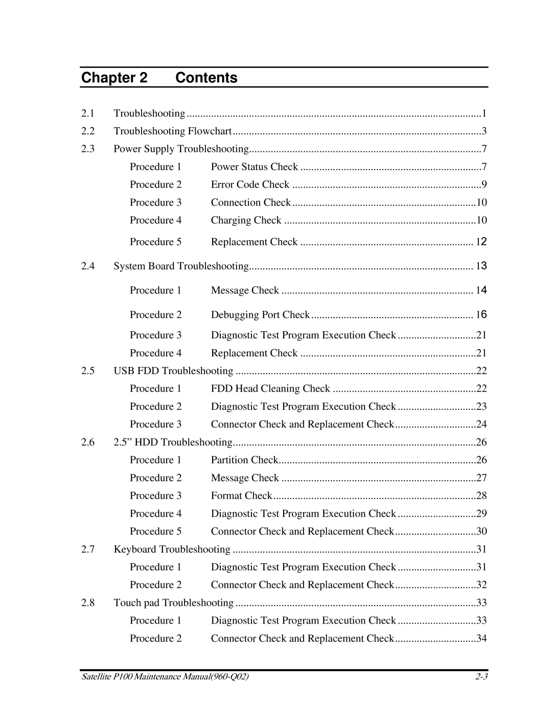 Toshiba satellite p100 manual Power Status Check 