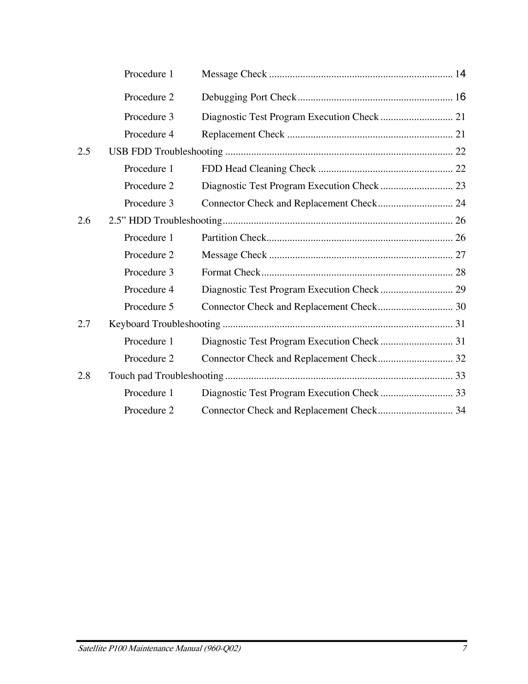 Toshiba satellite p100 manual Satellite P100 Maintenance Manual 960-Q02 