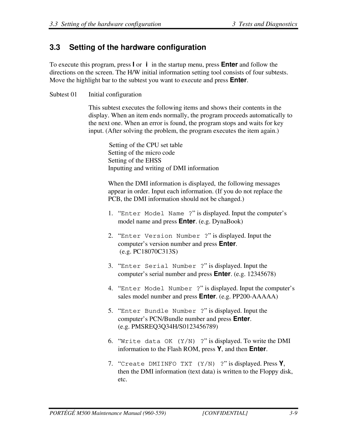 Toshiba SATELLITE U200 manual Setting of the hardware configuration Tests and Diagnostics 