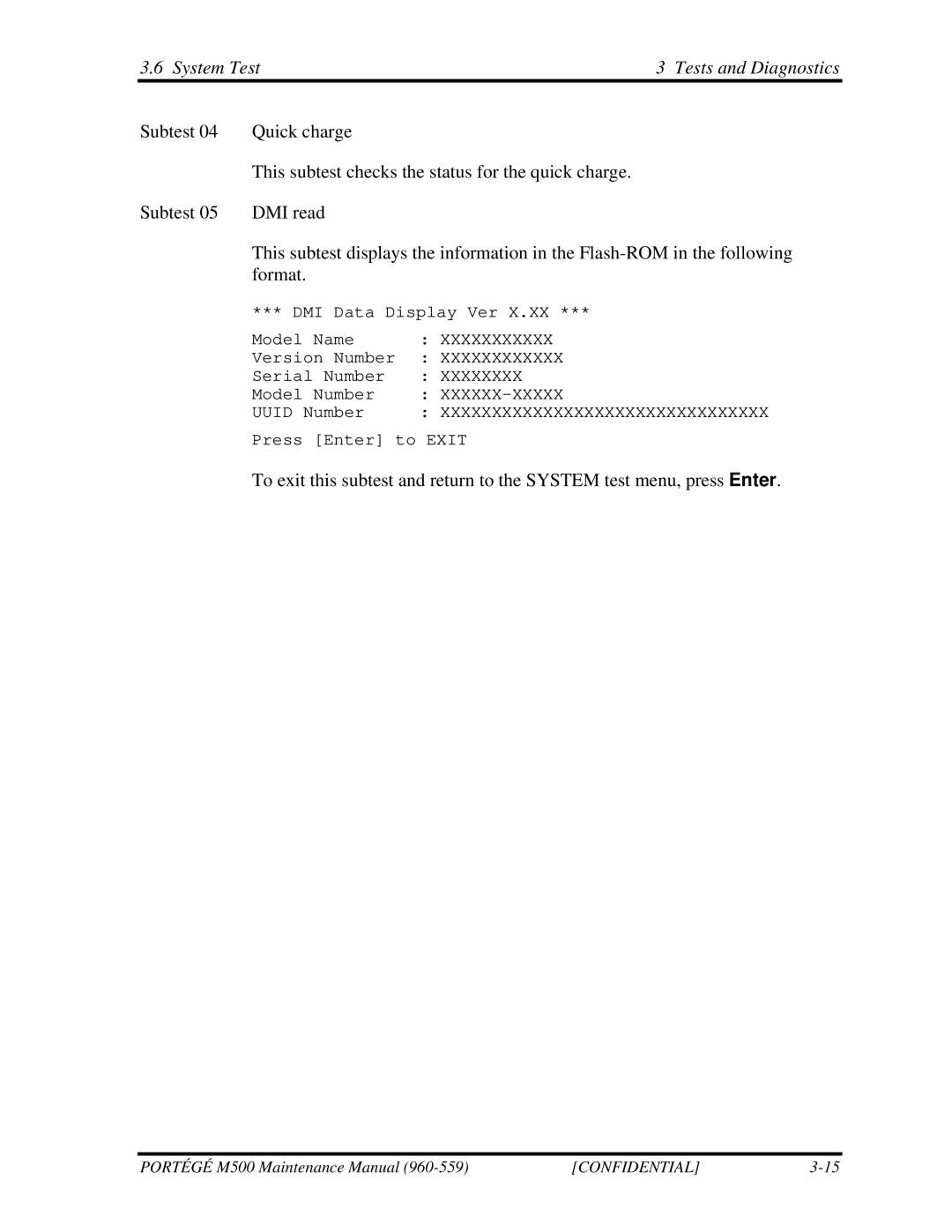 Toshiba SATELLITE U200 manual System Test Tests and Diagnostics 