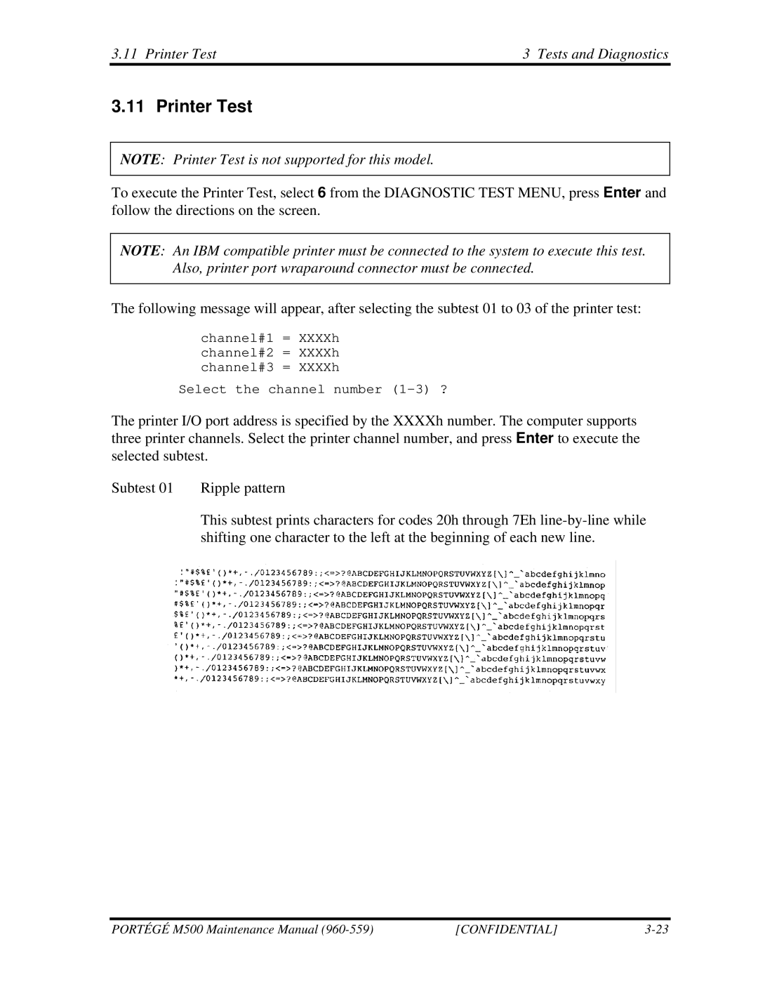 Toshiba SATELLITE U200 manual Printer Test Tests and Diagnostics 