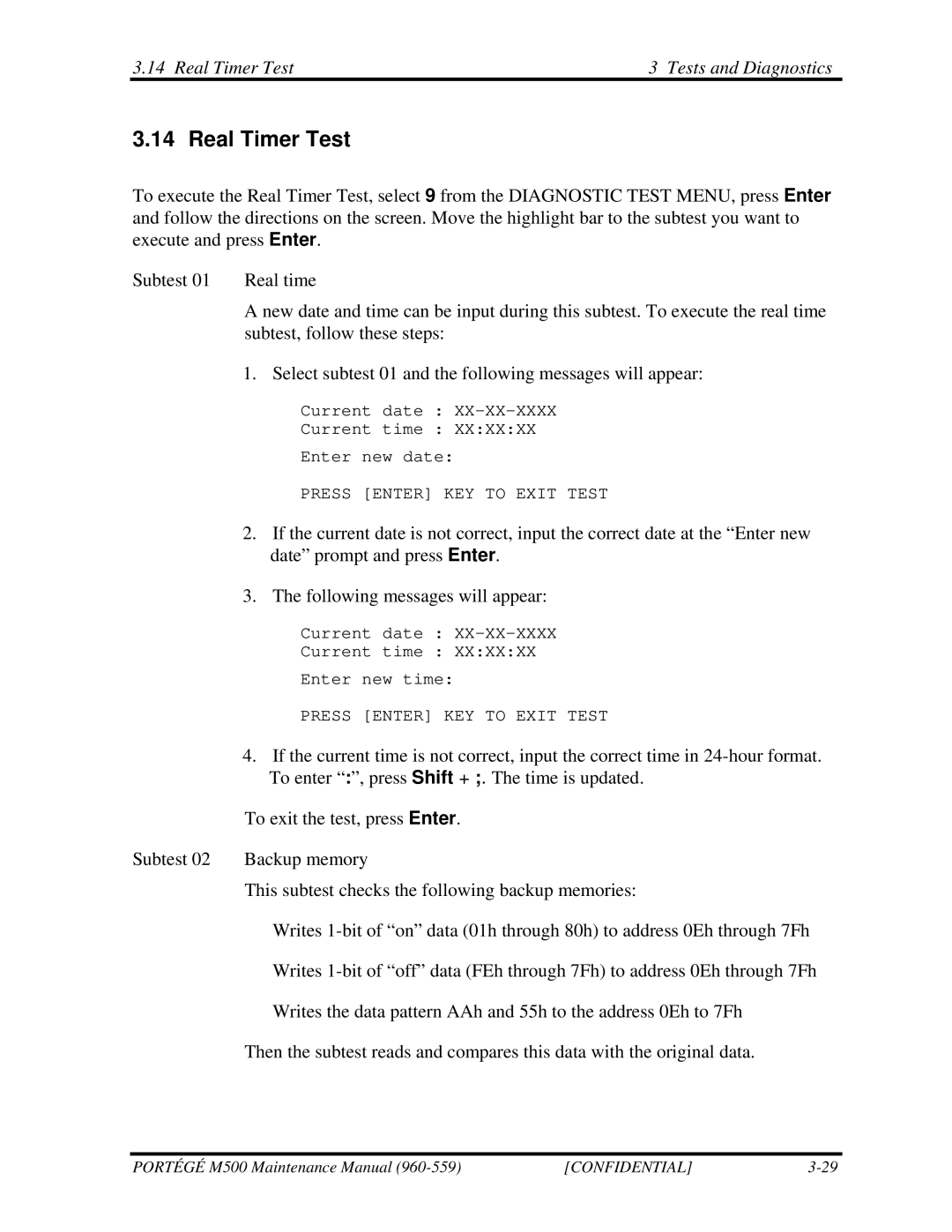 Toshiba SATELLITE U200 manual Real Timer Test Tests and Diagnostics 