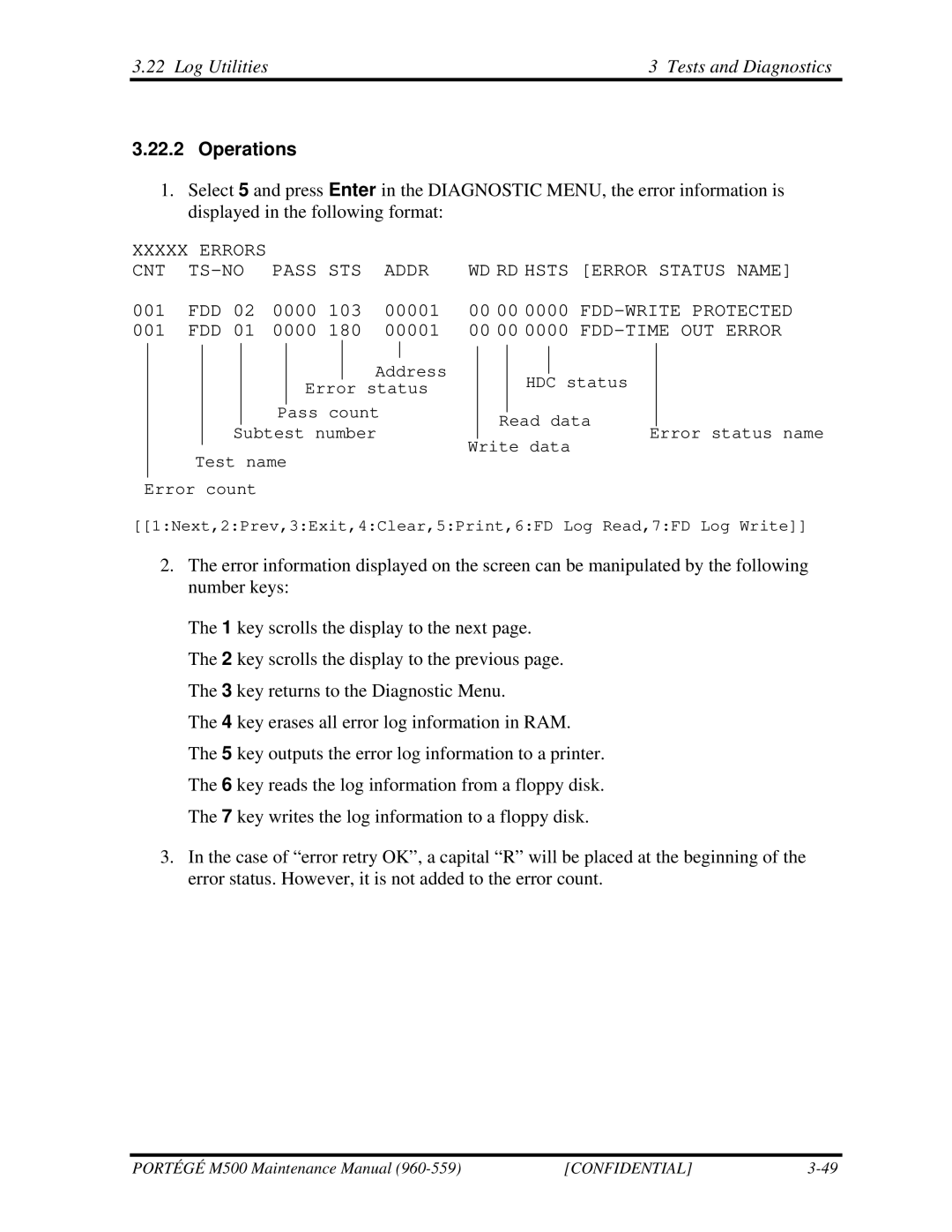 Toshiba SATELLITE U200 manual Log Utilities Tests and Diagnostics, 00 00 0000 FDD-WRITE Protected 