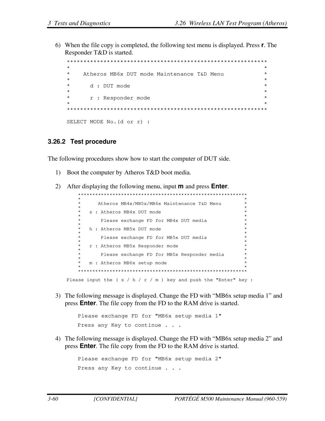 Toshiba SATELLITE U200 manual Test procedure 