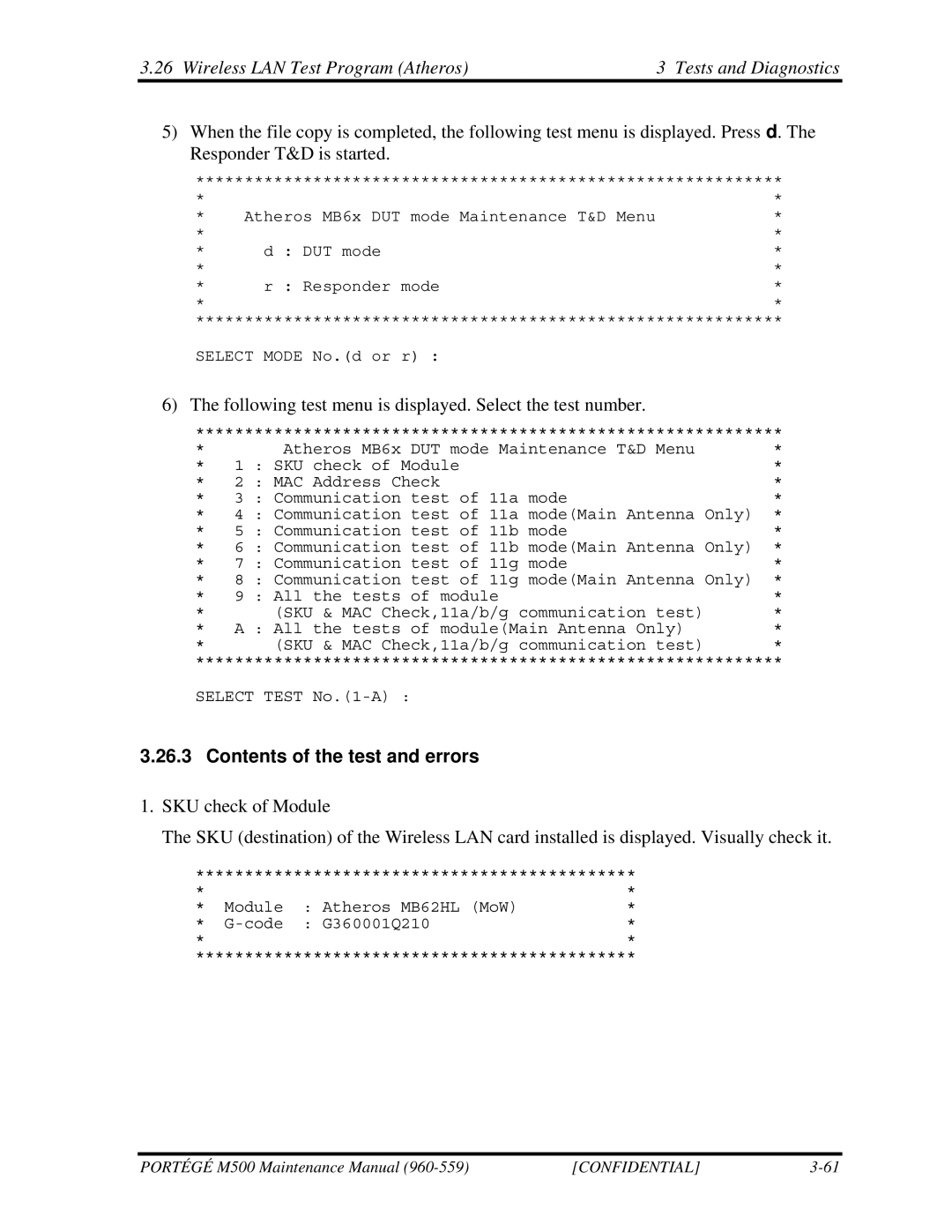 Toshiba SATELLITE U200 manual Contents of the test and errors 