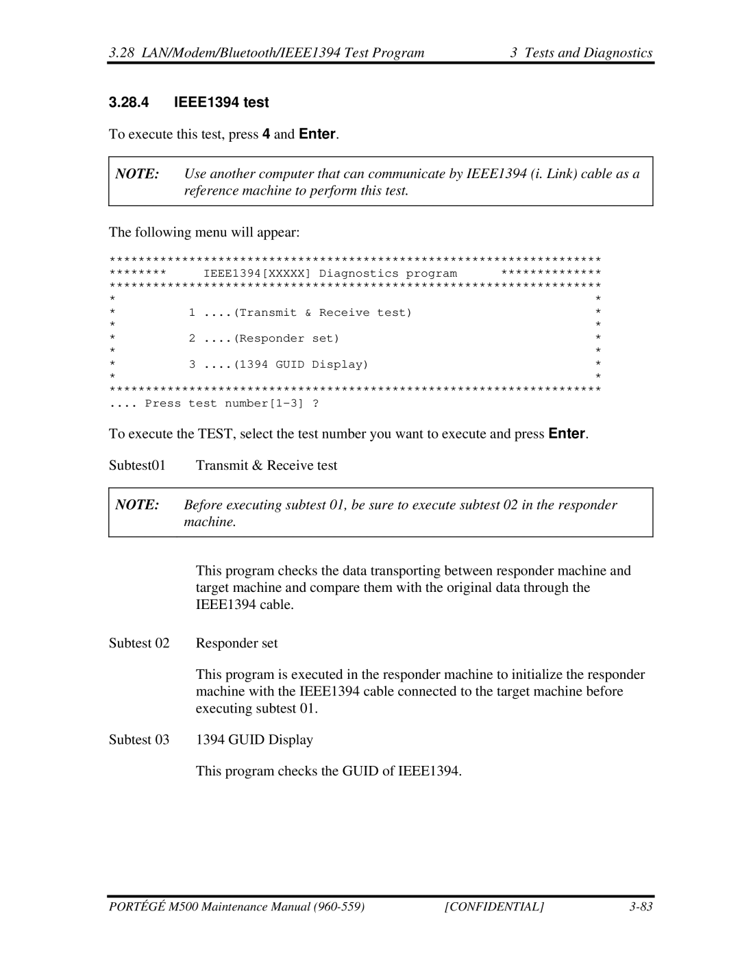 Toshiba SATELLITE U200 manual IEEE1394 test 