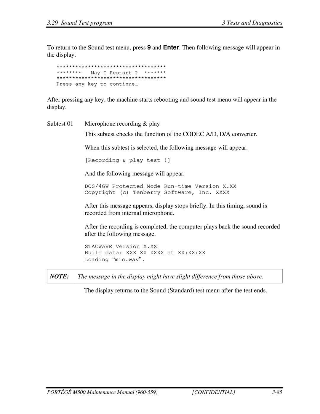 Toshiba SATELLITE U200 manual Sound Test program Tests and Diagnostics 