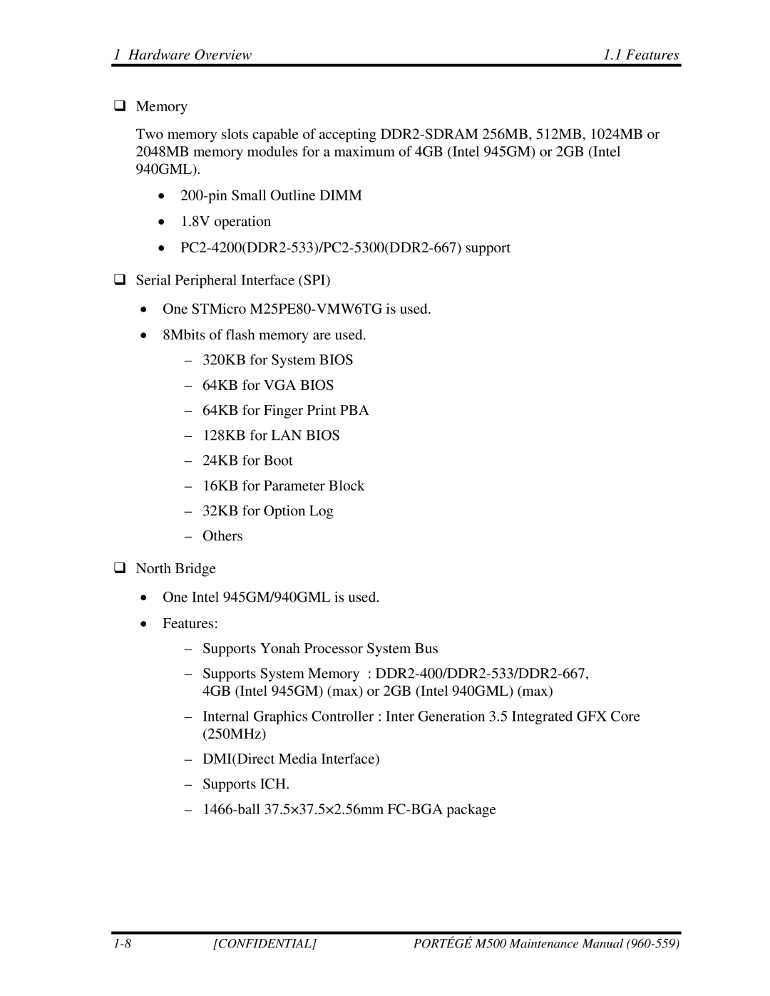 Toshiba SATELLITE U200 manual Hardware Overview Features 