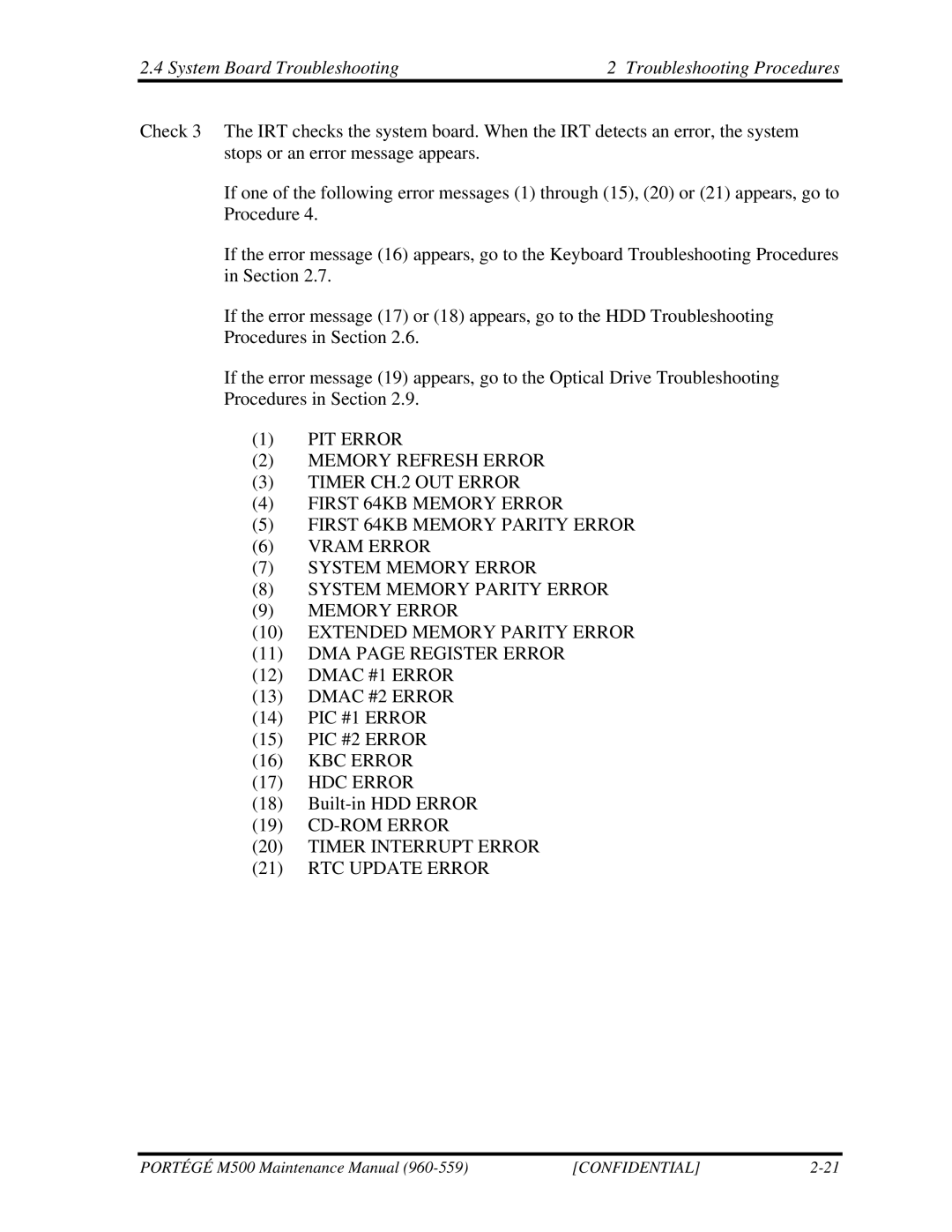 Toshiba SATELLITE U200 manual KBC Error HDC Error 