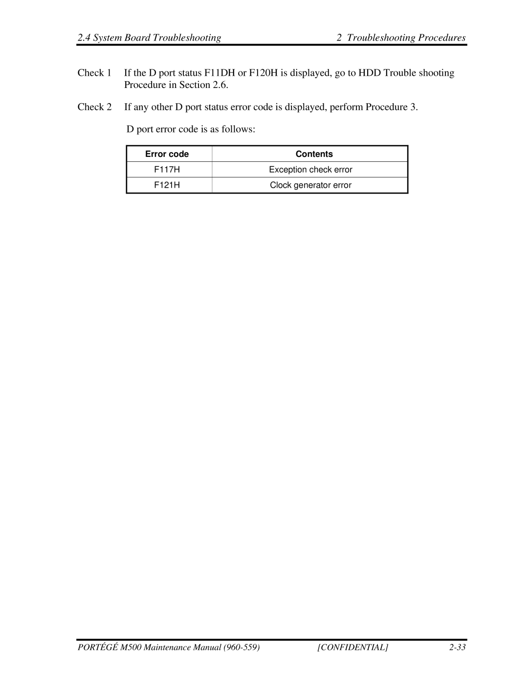 Toshiba SATELLITE U200 manual Error code Contents 