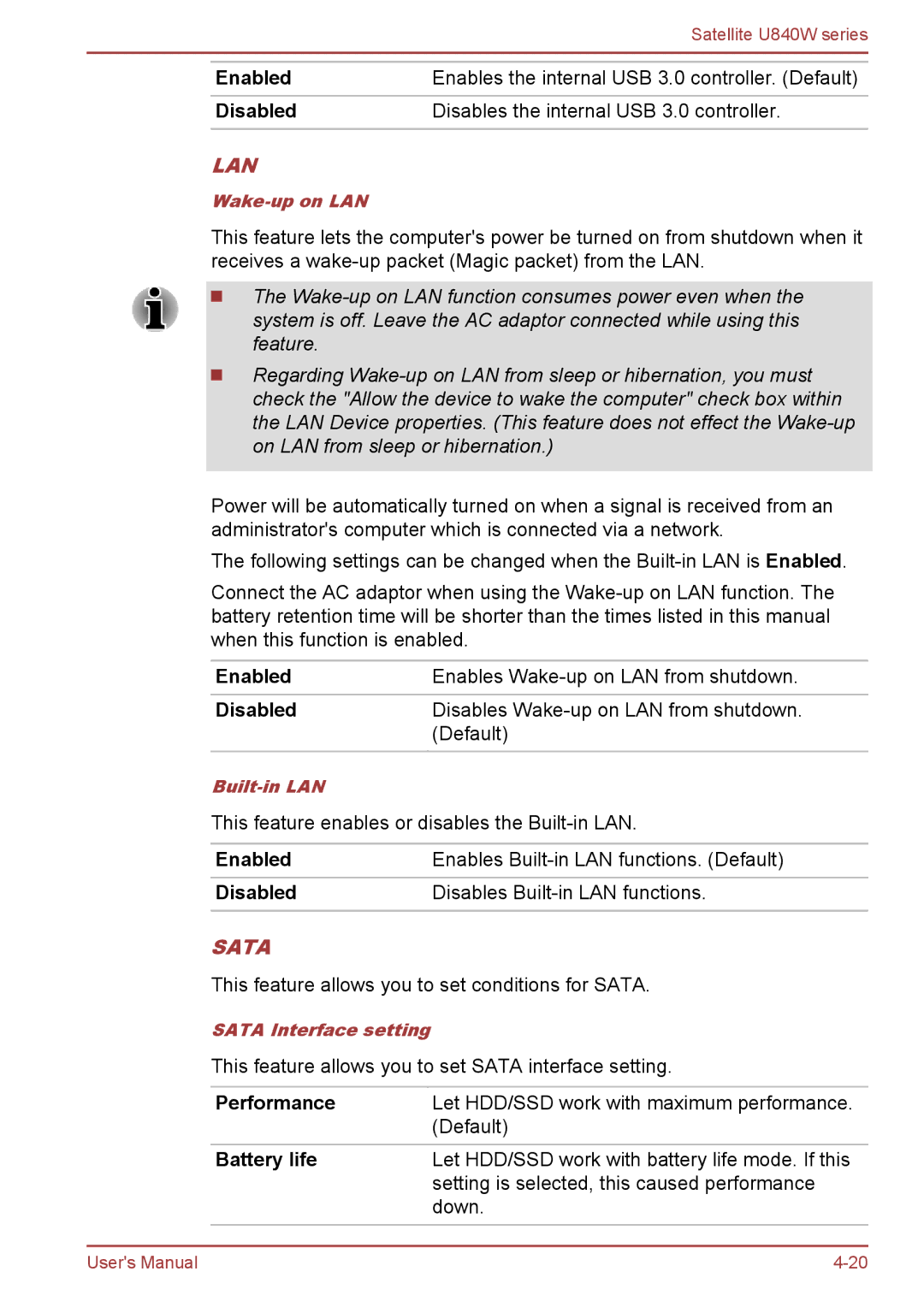 Toshiba Satellite U840W user manual Performance, Battery life 