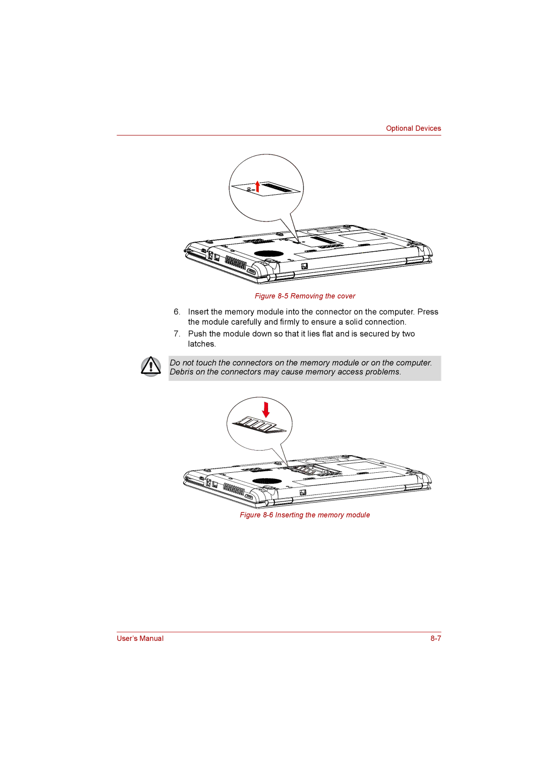 Toshiba Satellite user manual Removing the cover 