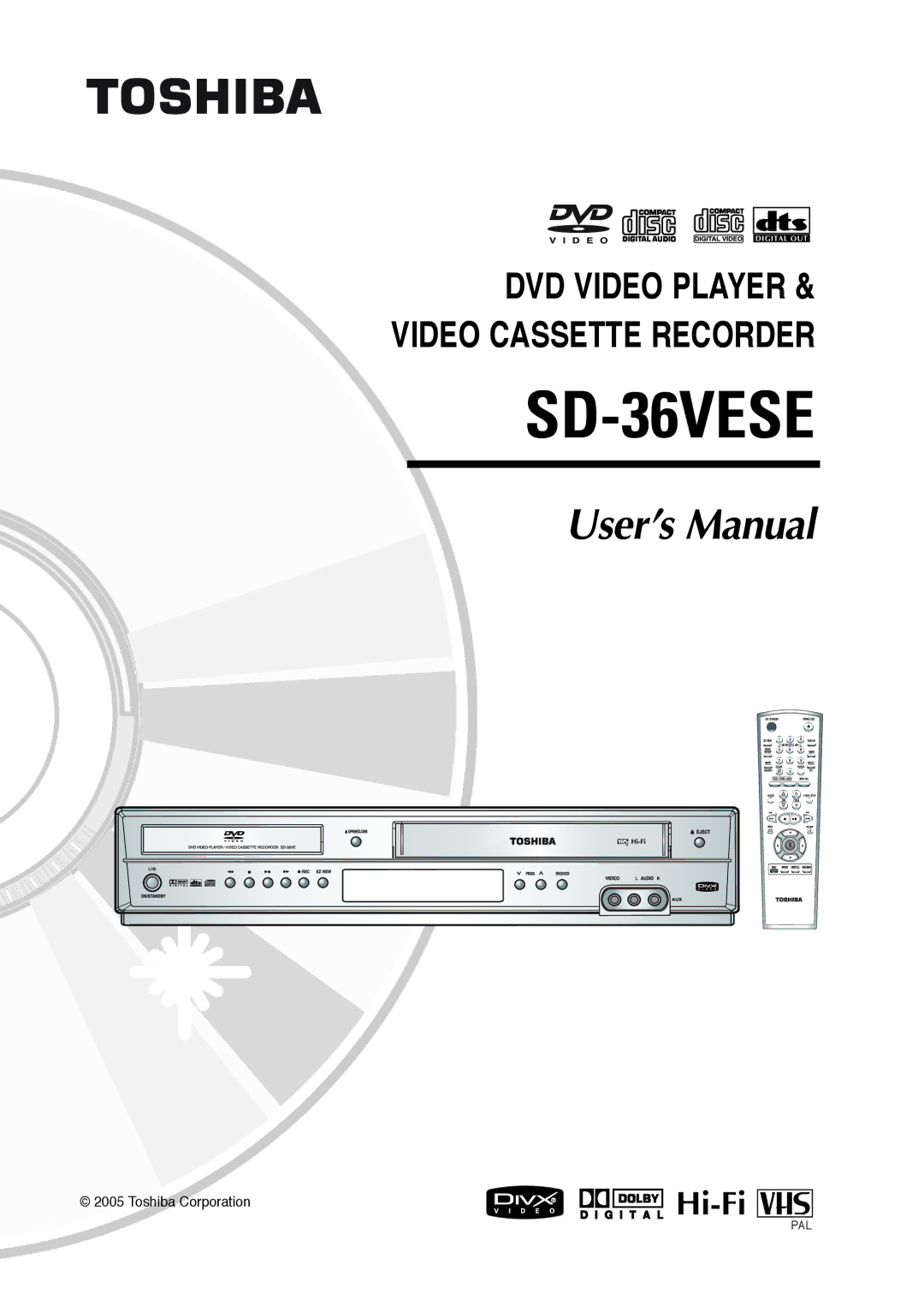 Toshiba SD-36VESE user manual Toshiba Corporation 