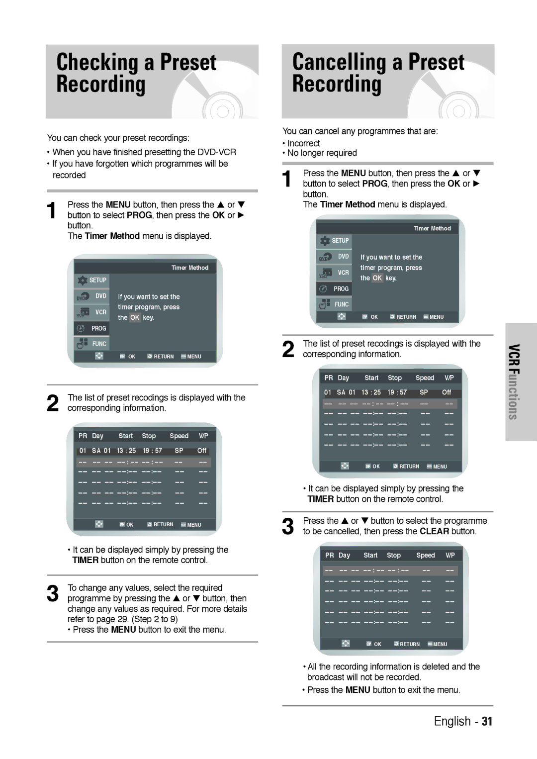 Toshiba SD-36VESE user manual Corresponding information, Press the … or † button to select the programme 