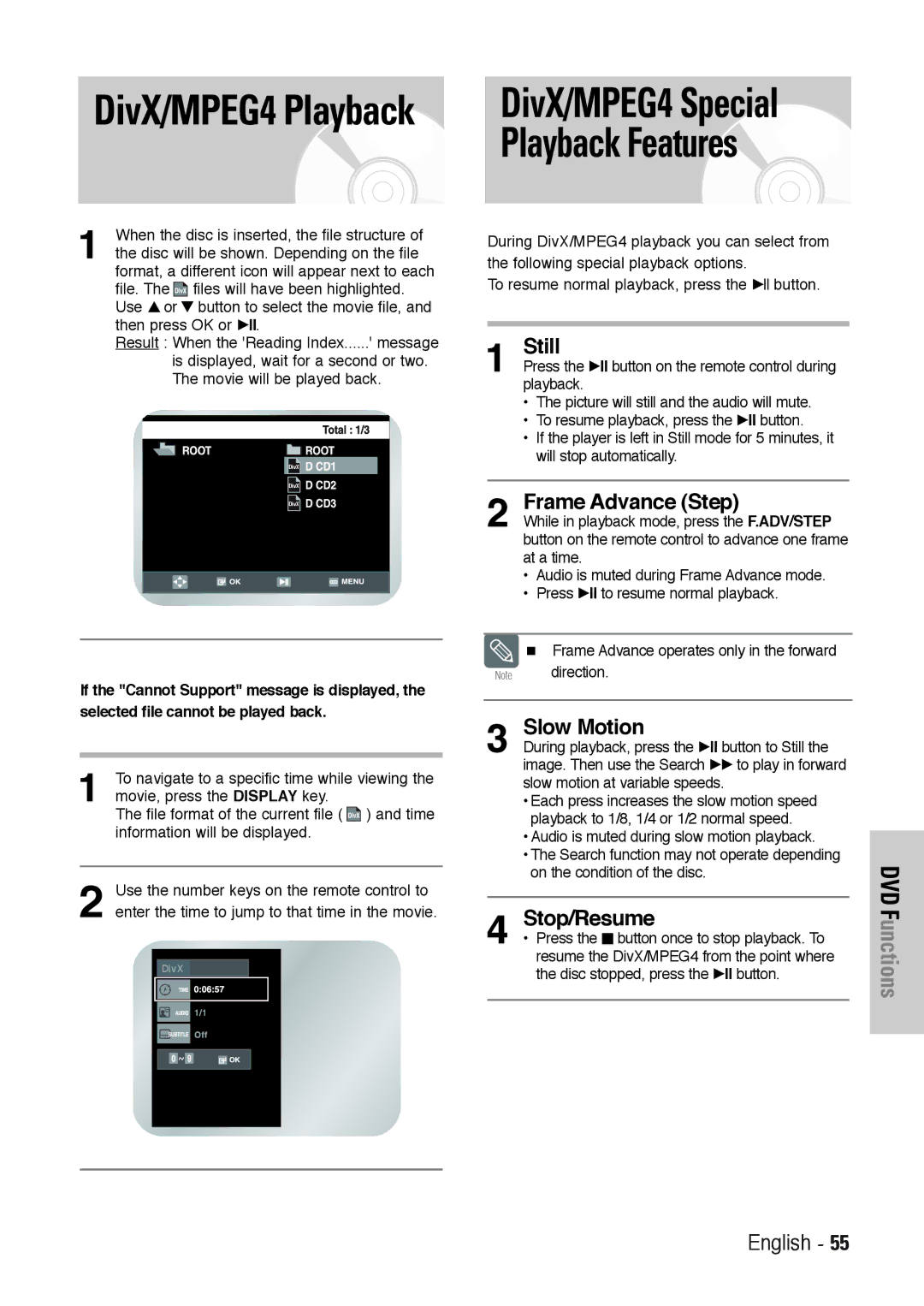 Toshiba SD-36VESE user manual Playback Features 