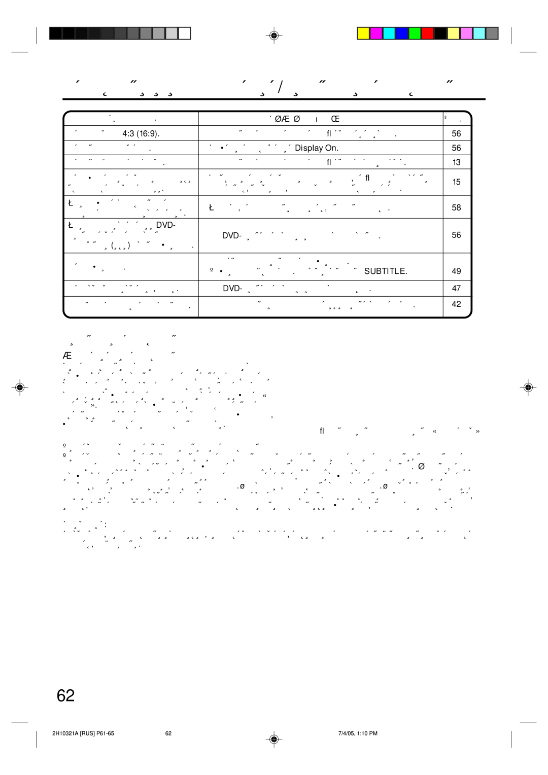 Toshiba SD-36VSR manual ÇÂÔÓÎ‡‰ÍË Ë Ëı ÛÒÚ‡ÌÂÌËÂ/óËÒÚÍ‡ ‚Ë‰ÂÓ„ÓÎÓ‚ÓÍ, Óëòúí‡ ‚Ë‰Âó„Óîó‚Óí, ‡Òóâìëâ ‚Ë‰Âó„Óîó‚Óí 