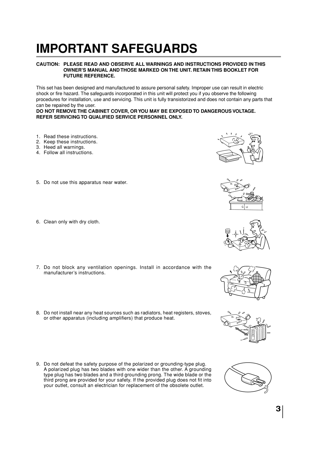 Toshiba SD-3860SC manual Important Safeguards 