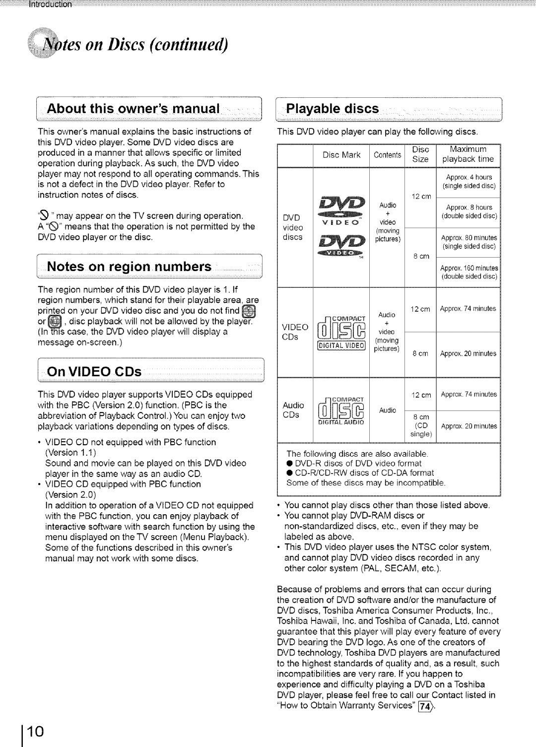 Toshiba SD-3960SU owner manual On Discs, Dvd 