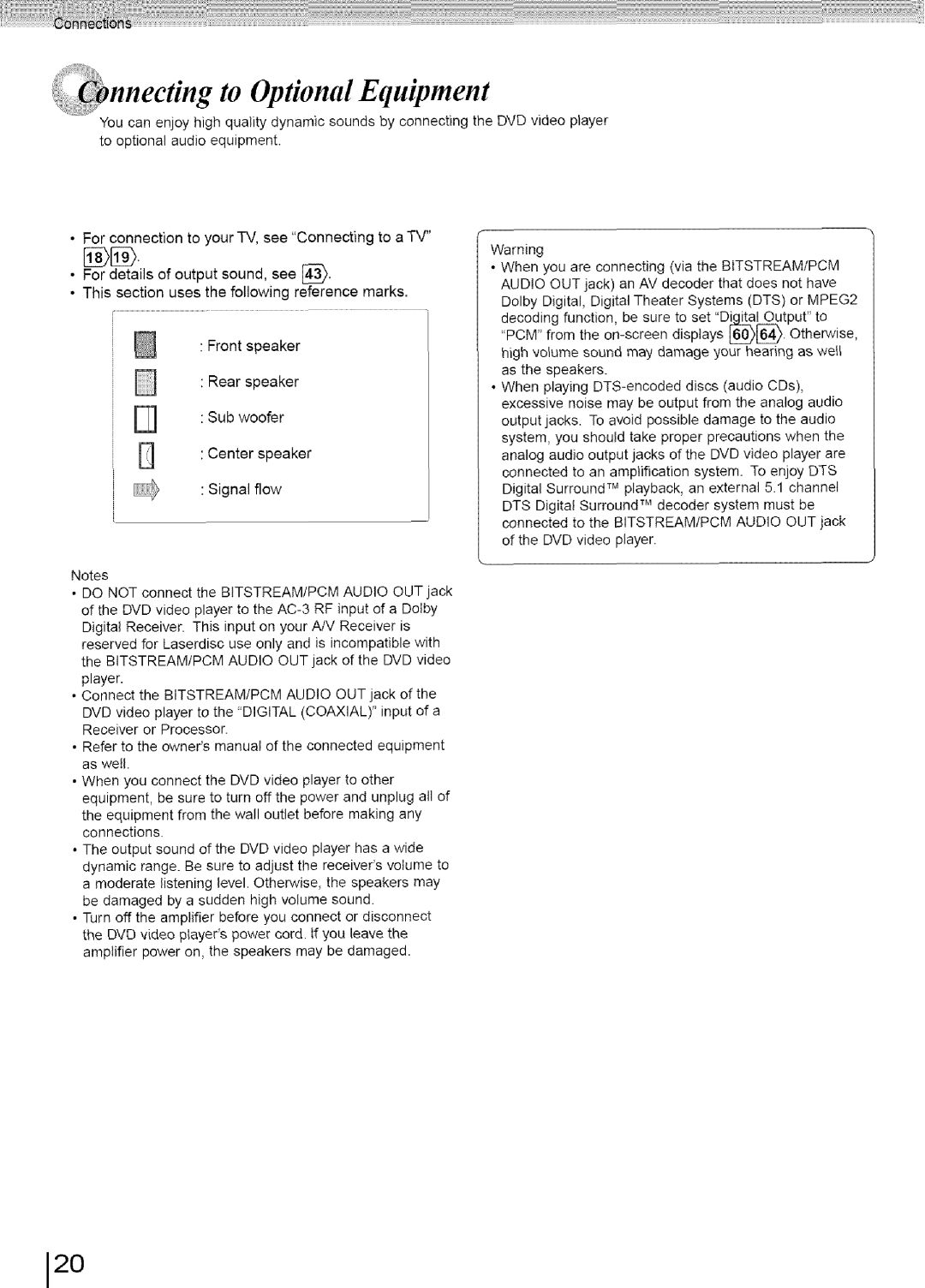 Toshiba SD-3960SU owner manual Nnecting to Optional Equipment, 120 