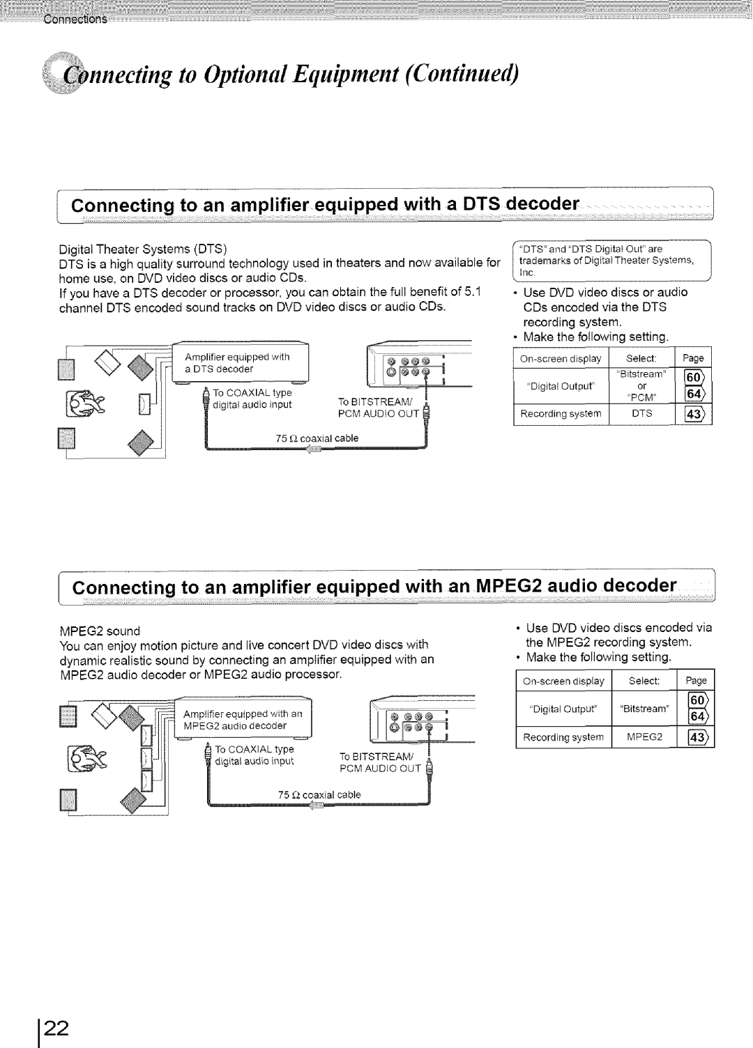 Toshiba SD-3960SU owner manual 122, PCM Audio OUT 