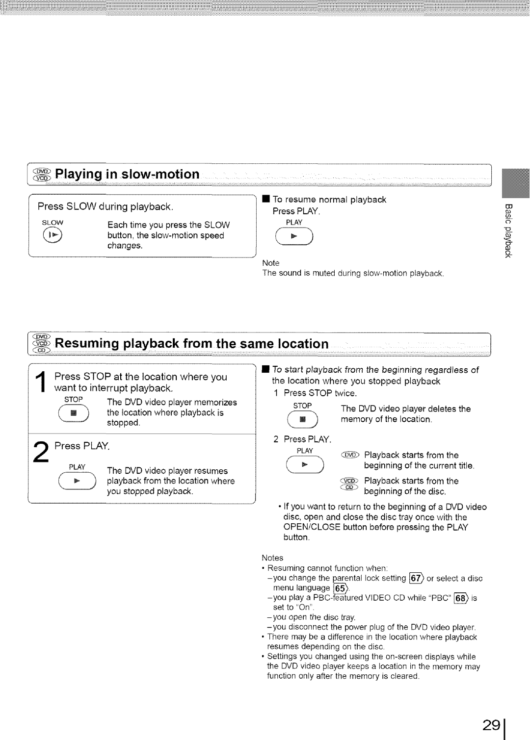 Toshiba SD-3960SU owner manual 291, Press Slow during playback, Press Play 