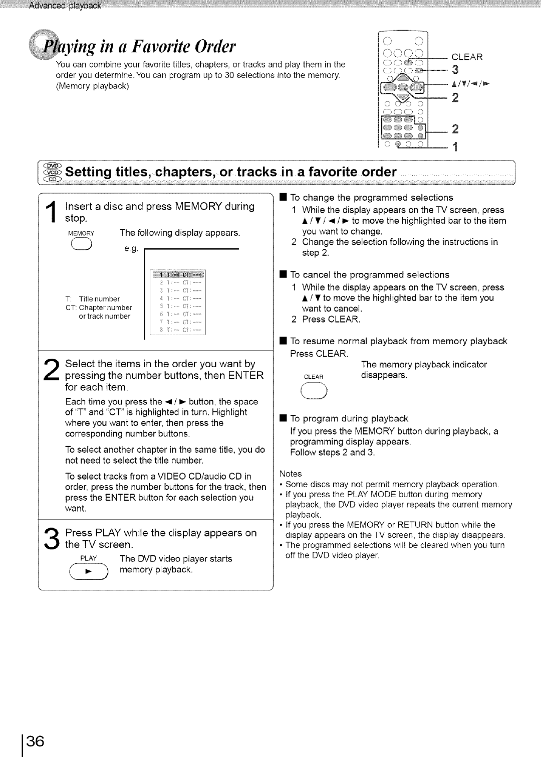 Toshiba SD-3960SU owner manual Favorite Order, Insertstop. a disc and press Memory during 