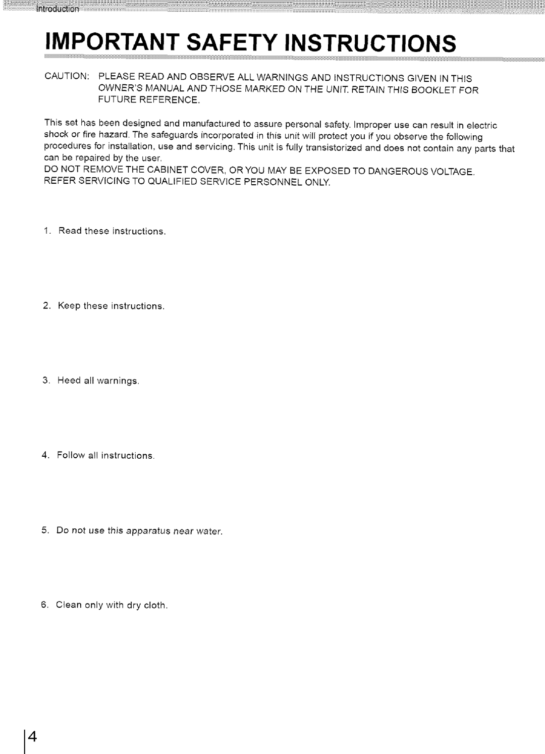 Toshiba SD-3960SU owner manual Important Safety Instructions 