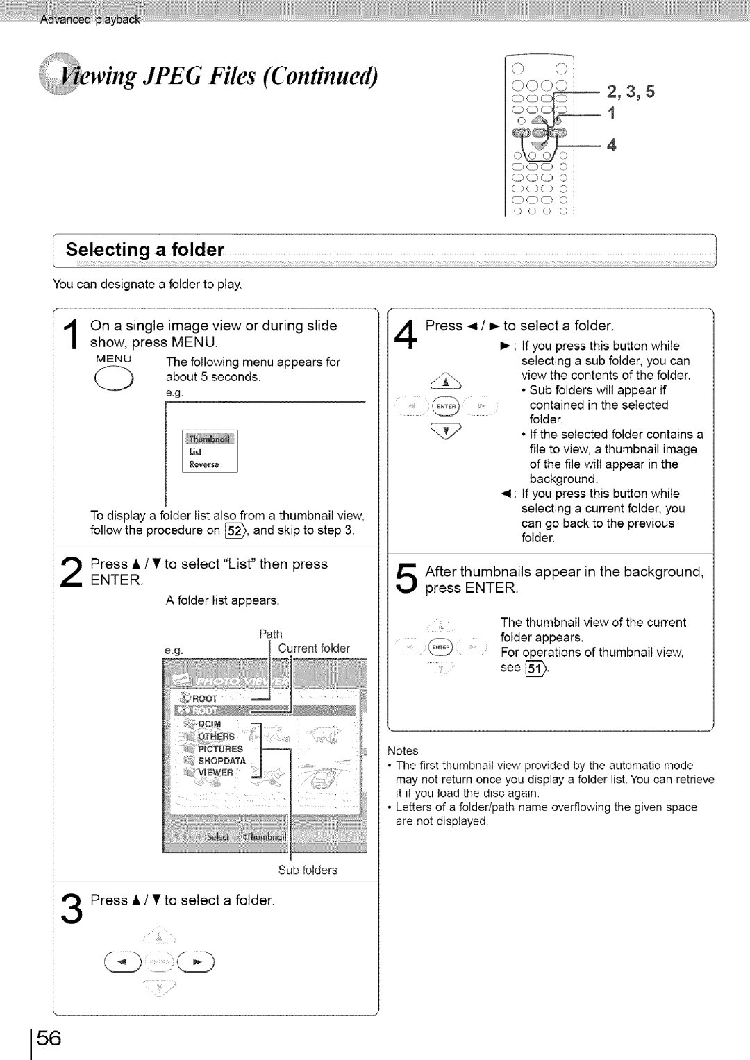 Toshiba SD-3960SU owner manual On a single image view or during slide show, press Menu, Press / to select List then press 