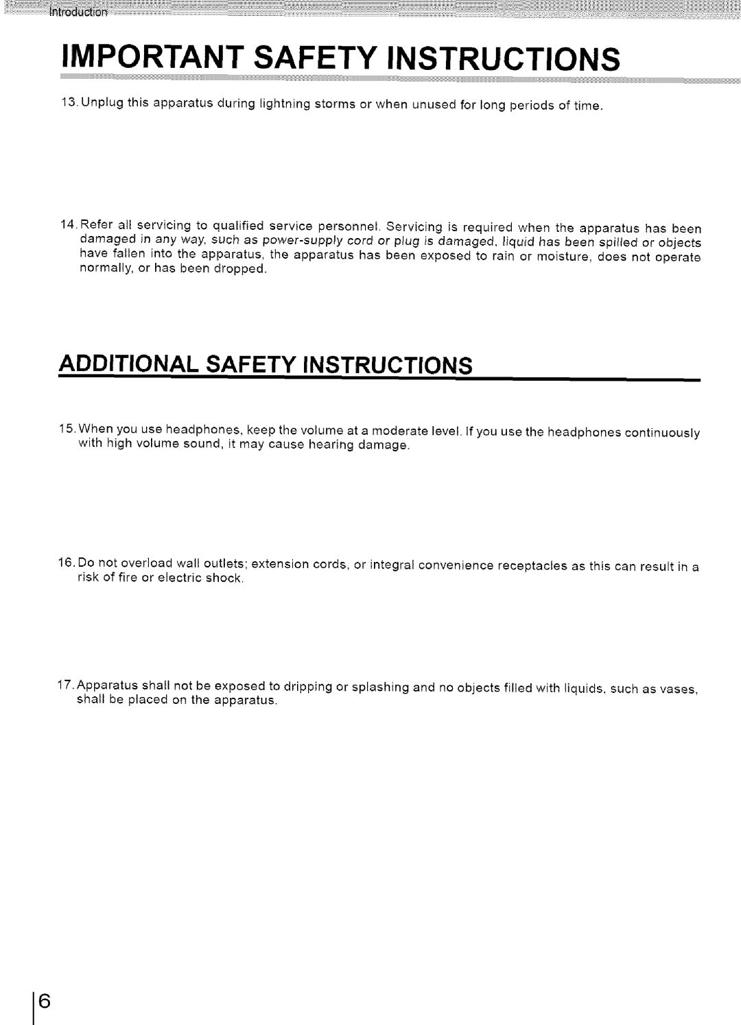 Toshiba SD-3960SU owner manual Additional Safety Instructions 