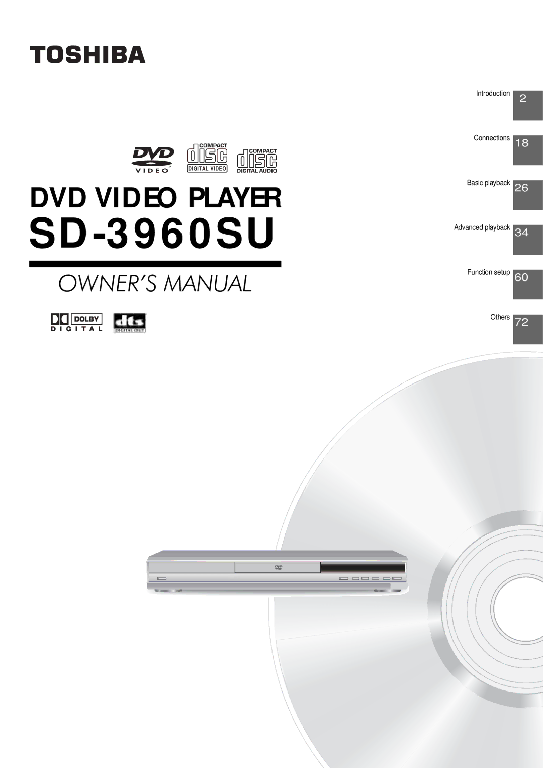 Toshiba SD-3960SU owner manual 