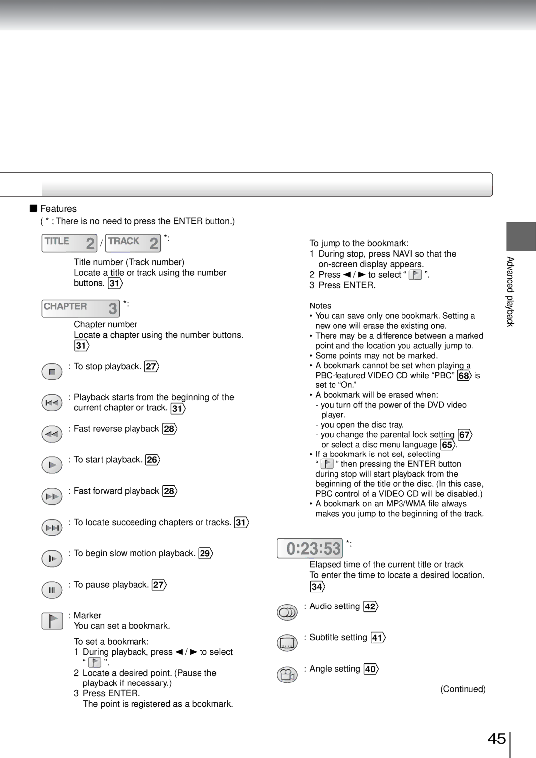 Toshiba SD-3960SU owner manual Features 