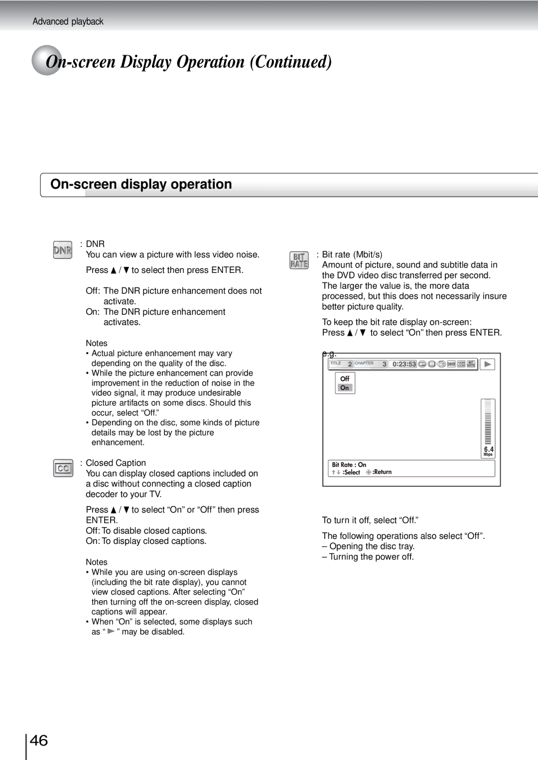 Toshiba SD-3960SU owner manual Dnr 