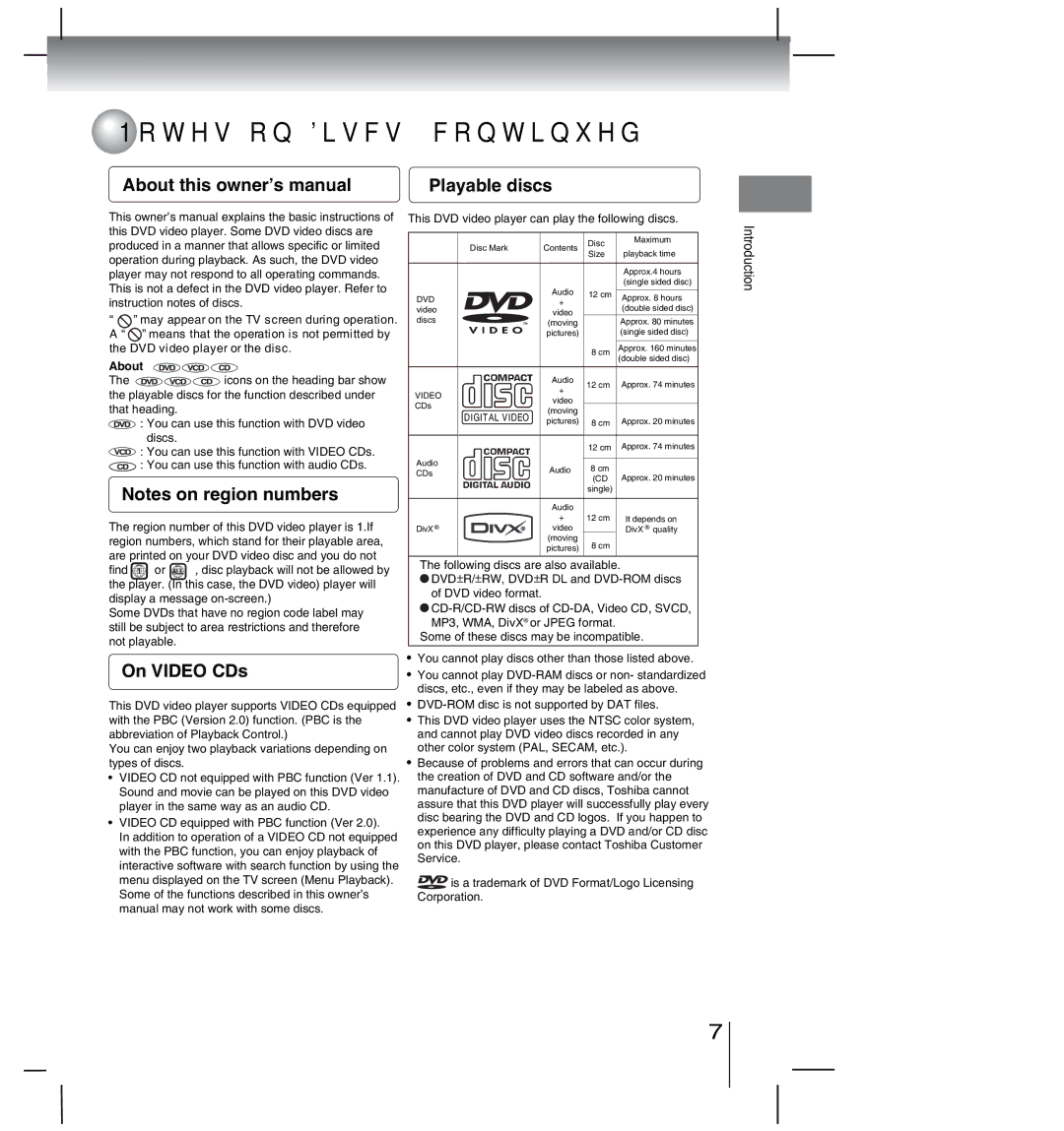 Toshiba SD-4000KU manual 1RWHVRQLVFVFRQWLQXHG, #Dqwv 