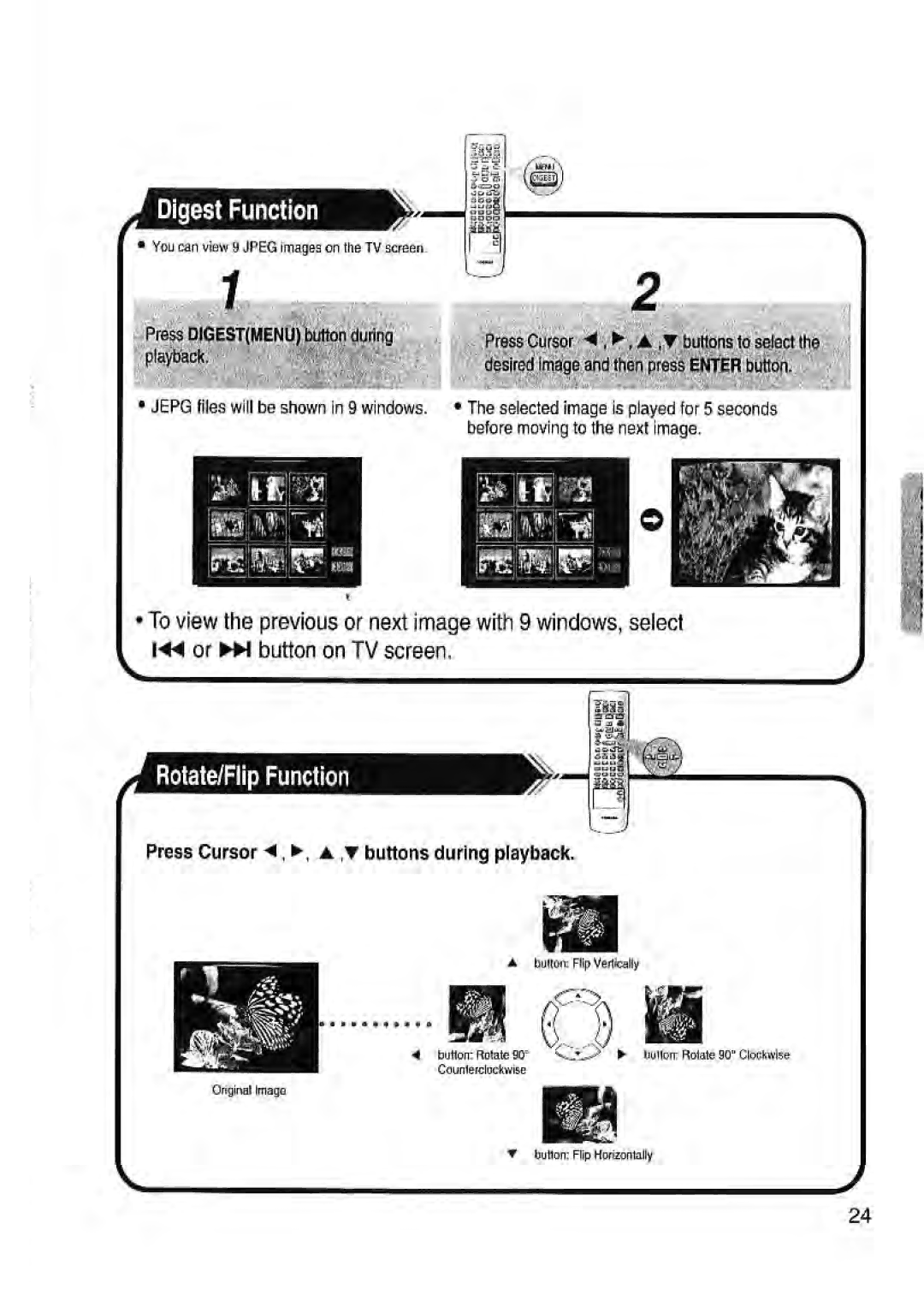 Toshiba SD-43HK owner manual RotatelFlip Function, Fill--M-1, Press Cursor 4, , a V buttons during playback 