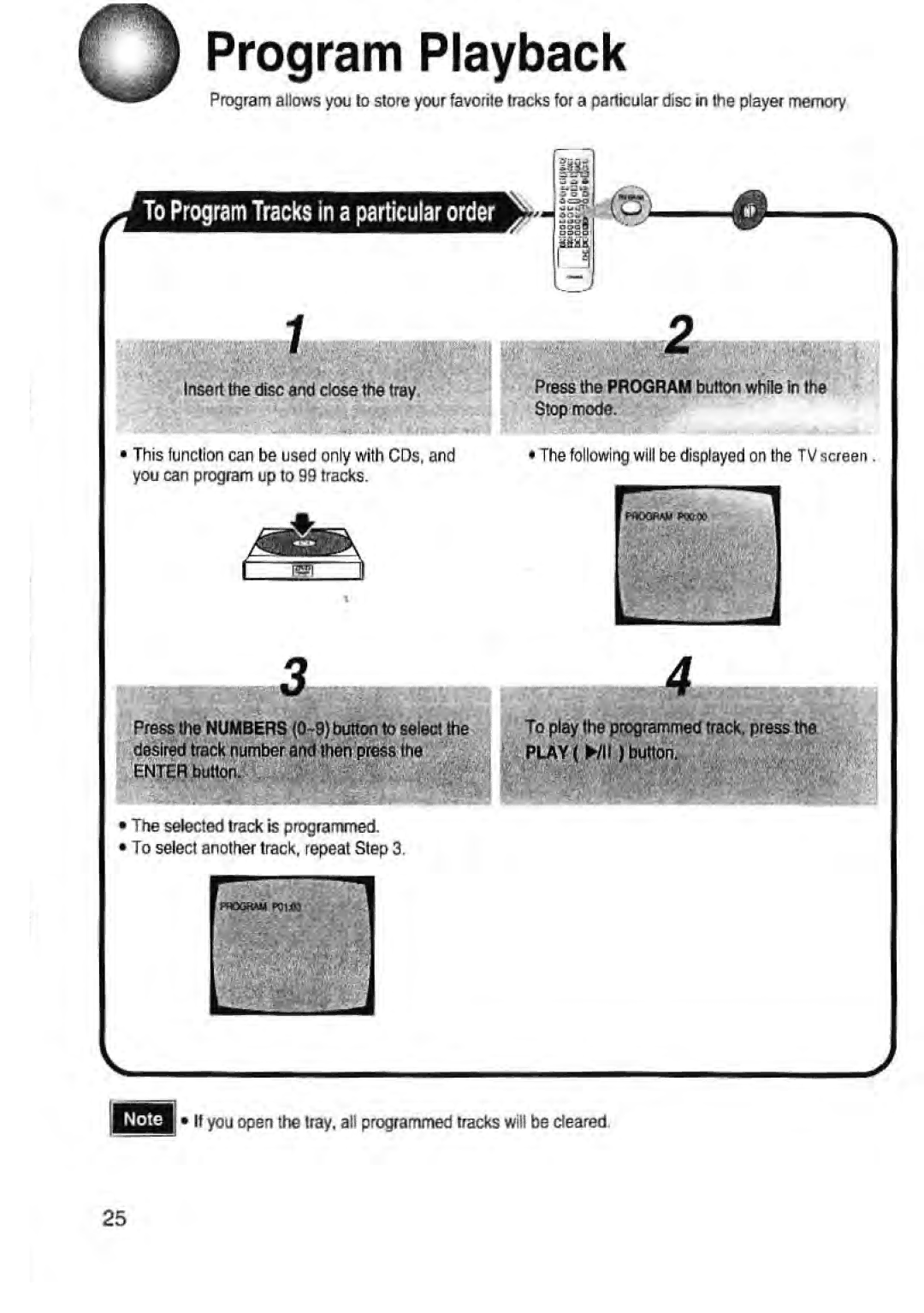 Toshiba SD-43HK owner manual Program Playback, Ina, Press the Program button while In the Stop mode 