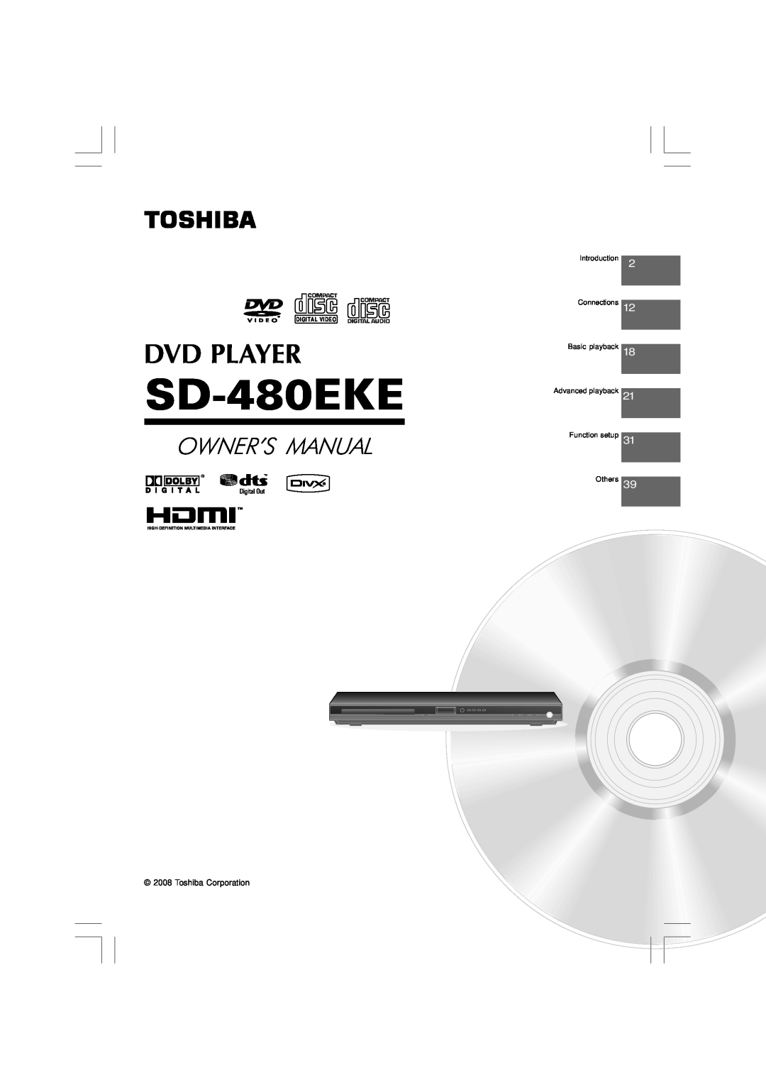 Toshiba SD-480EKE owner manual Dvd Player, Owner’S Manual, Digital Video 