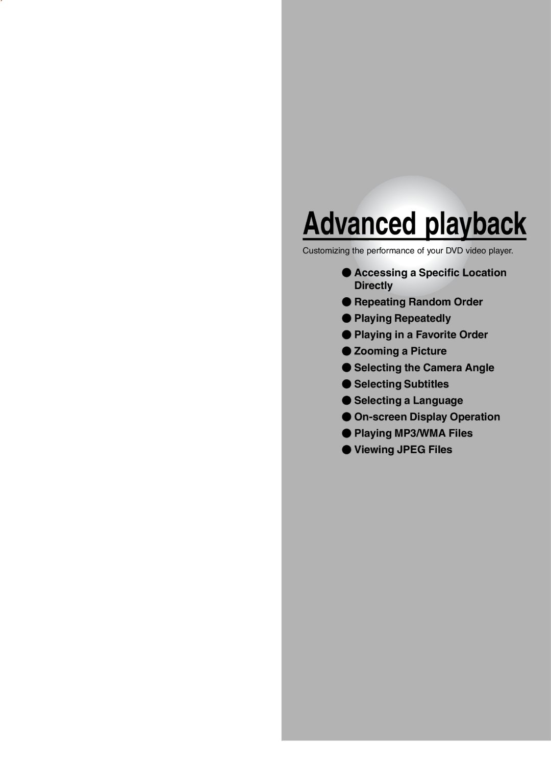 Toshiba SD-5970SU manual Advanced playback 