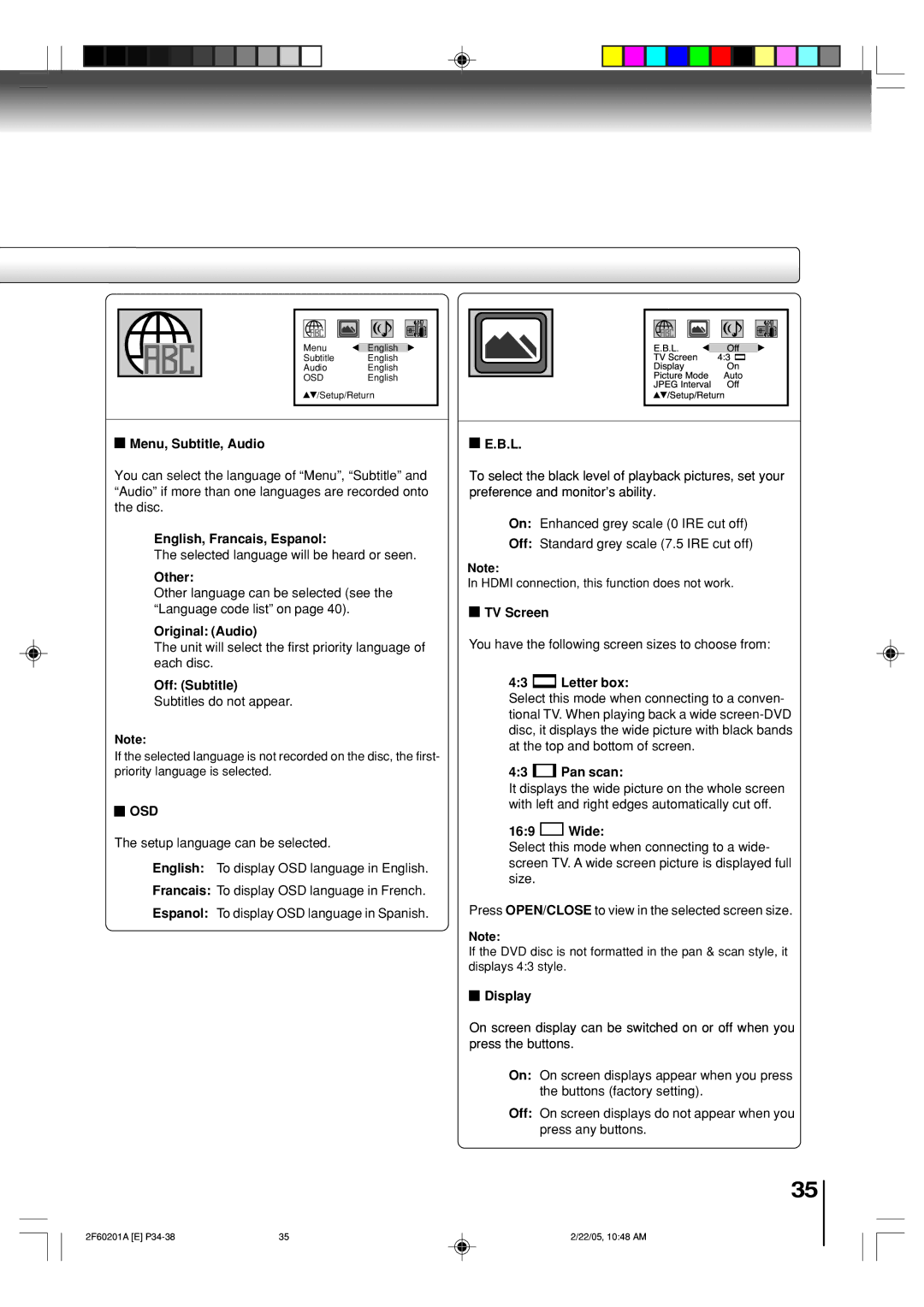 Toshiba SD-5980SU owner manual Osd 