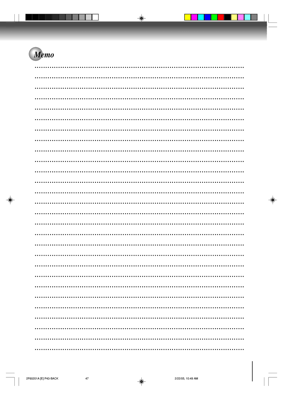 Toshiba SD-5980SU owner manual Memo 