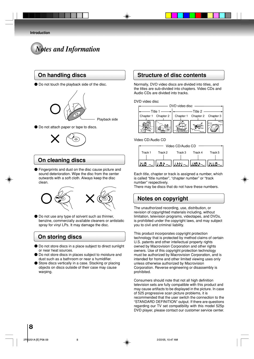 Toshiba SD-5980SU owner manual On handling discs, On cleaning discs, On storing discs, Structure of disc contents 