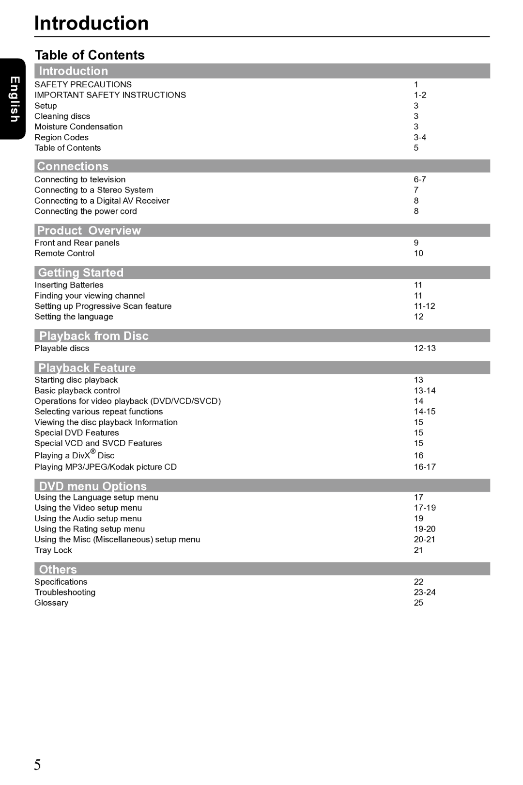 Toshiba SD-690KR manual Table of Contents 